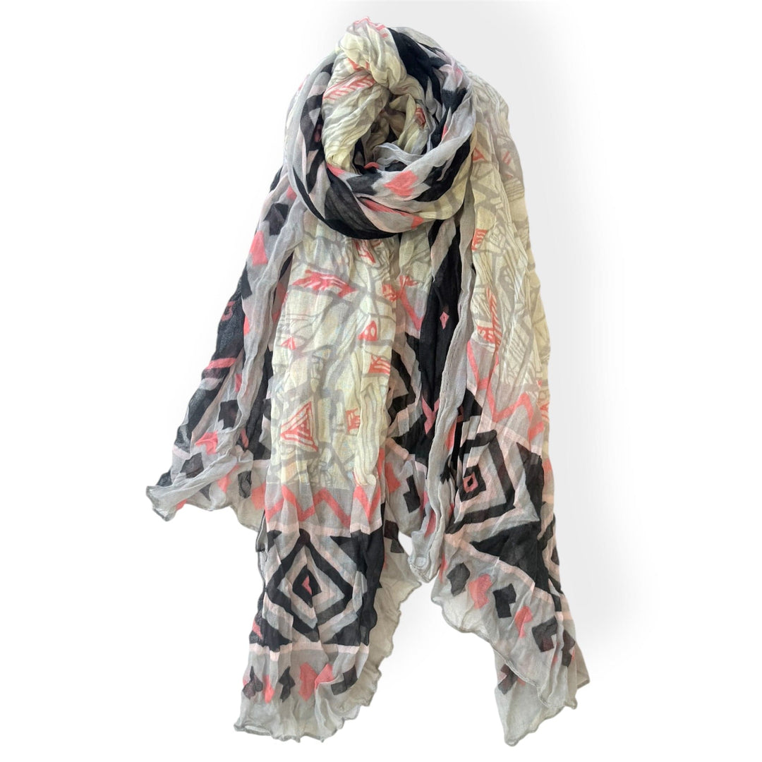Scarves Australia Fashion Scarf Grey Black Scarf Geo Print