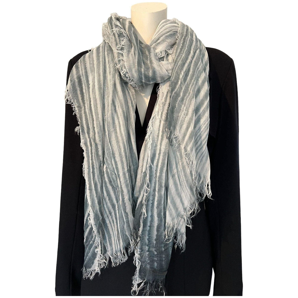 Scarves Australia Fashion Scarf Striped Scarf - Light Grey Blue Bohemian