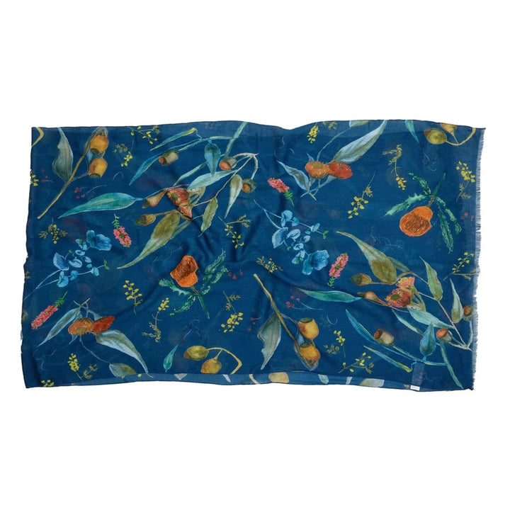 Scarves Australia Fashion Scarf Teal Floral Scarf - Australian Native Flora