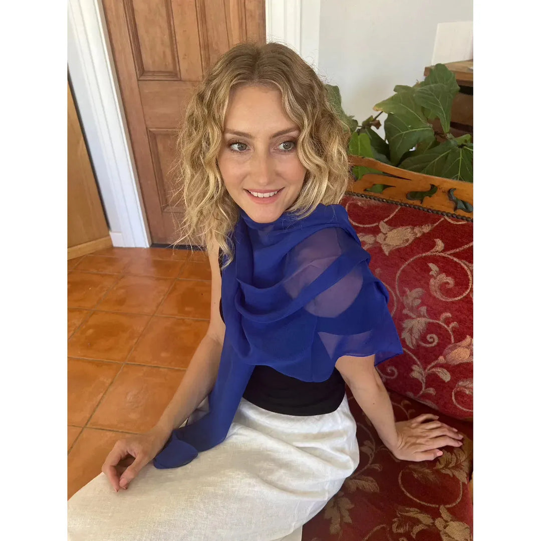 Scarves Australia Fashion Scarves Chiffon Scarf - Mykonos Blue