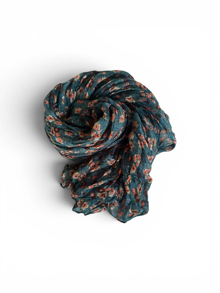 Scarves Australia Fashion Scarves Crinkle Scarf - Teal Floral