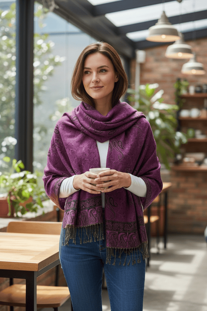 Scarves Australia Fashion Scarves Deep Pink Paisley Scarf