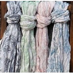 Scarves Australia Fashion Scarves Floral Cotton Scarf - Warm White Black