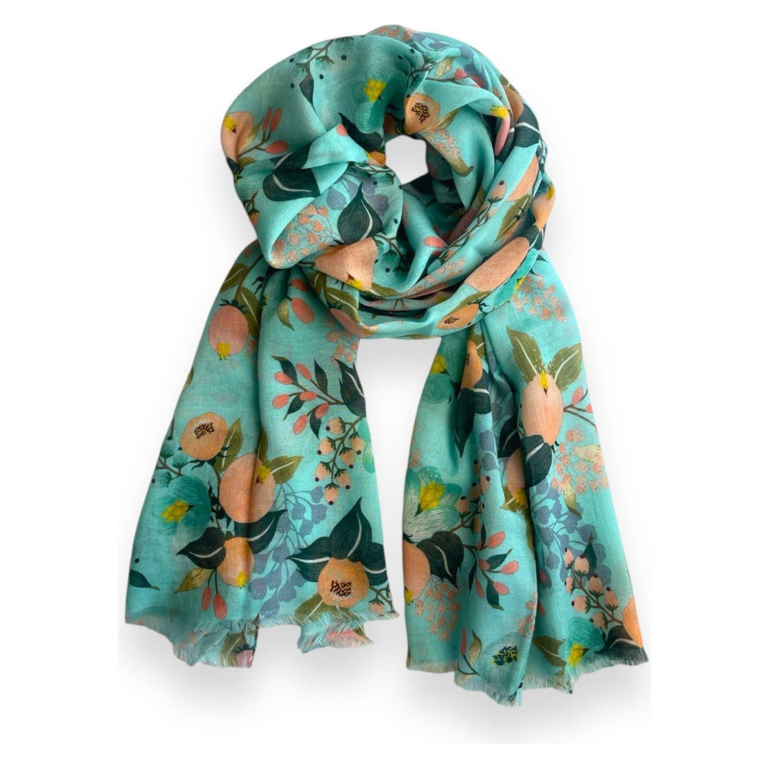 Scarves Australia Fashion Scarves Mint Green and Peach Floral Scarf