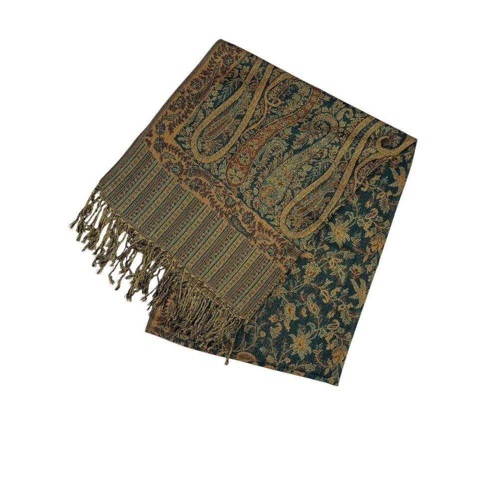 Scarves Australia Fashion Scarves Pashmina Paisley - Caramel Turquoise