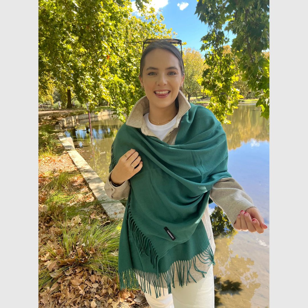 Scarves Australia Fashion Scarves Pashmina Shawl Deep Teal Based Green