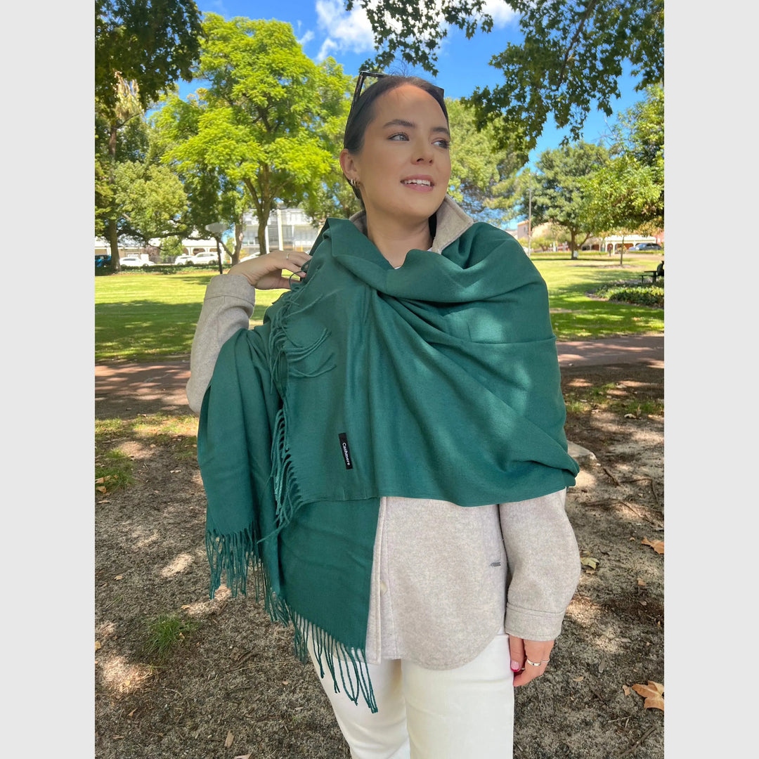 Scarves Australia Fashion Scarves Pashmina Shawl Deep Teal Based Green