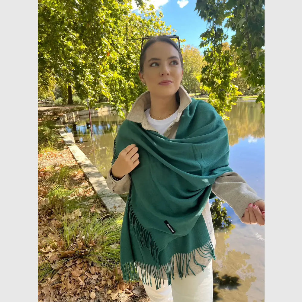 Scarves Australia Fashion Scarves Pashmina Shawl Deep Teal Based Green