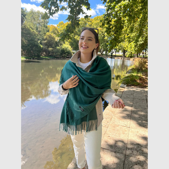 Scarves Australia Fashion Scarves Pashmina Shawl Deep Teal Based Green