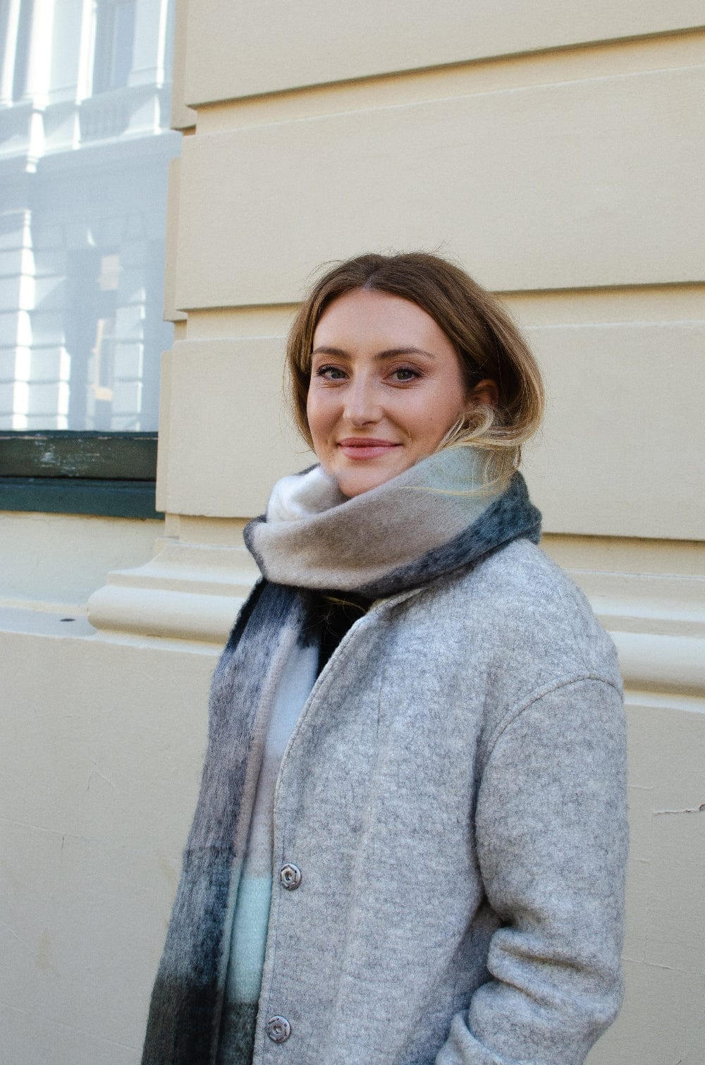 Scarves Australia Fashion Scarves ❄️ Plaid Scarf-Thick Warm-Mint Grey