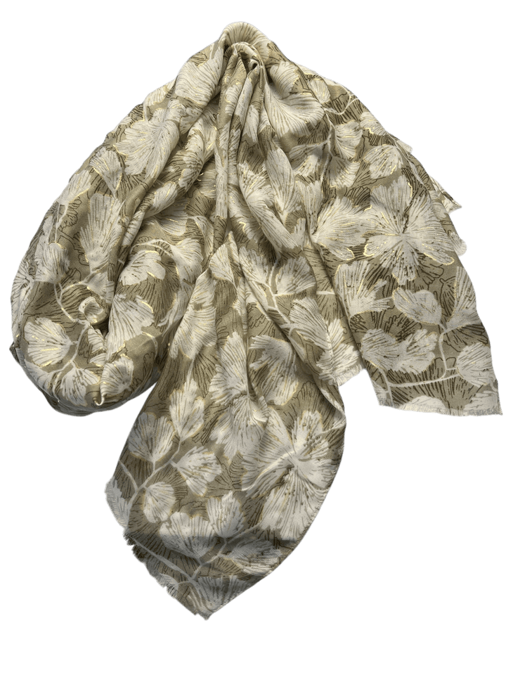 Scarves Australia Fashion Scarves Scarf - Sage Green Khaki Gold Foil