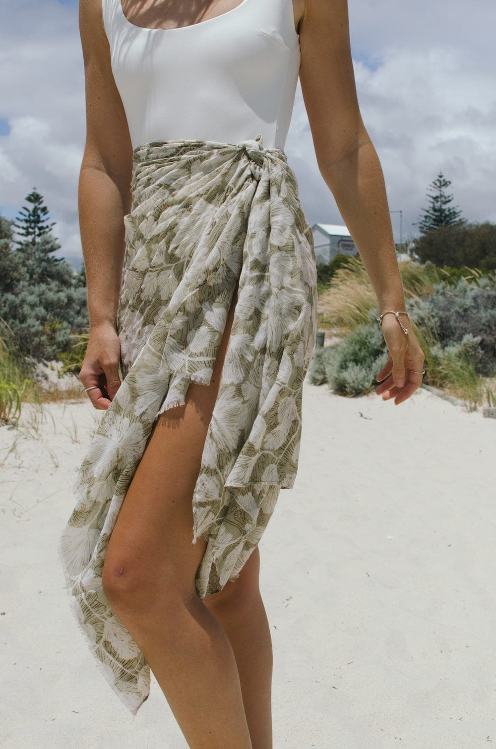 Scarves Australia Fashion Scarves Scarf - Sage Green Khaki Gold Foil