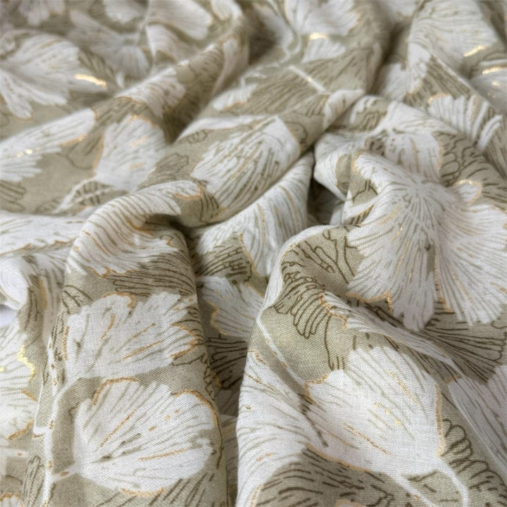 Scarves Australia Fashion Scarves Scarf - Sage Green Khaki Gold Foil