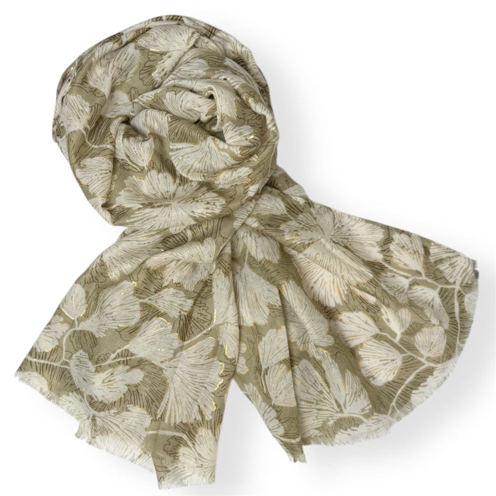 Scarves Australia Fashion Scarves Scarf - Sage Green Khaki Gold Foil