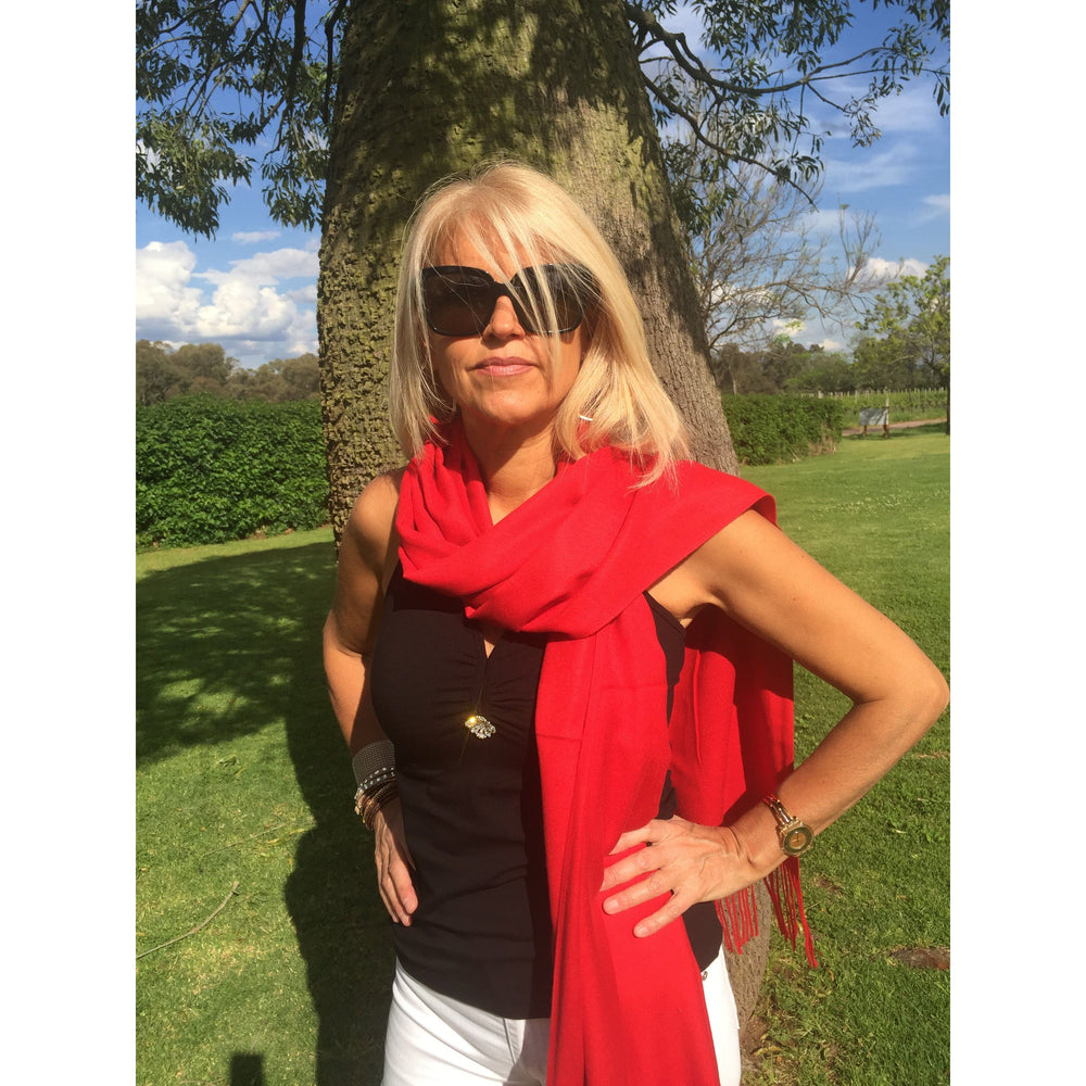 Scarves Australia Fashion Scarves ❤️ Scarlet Red Pashmina Shawl
