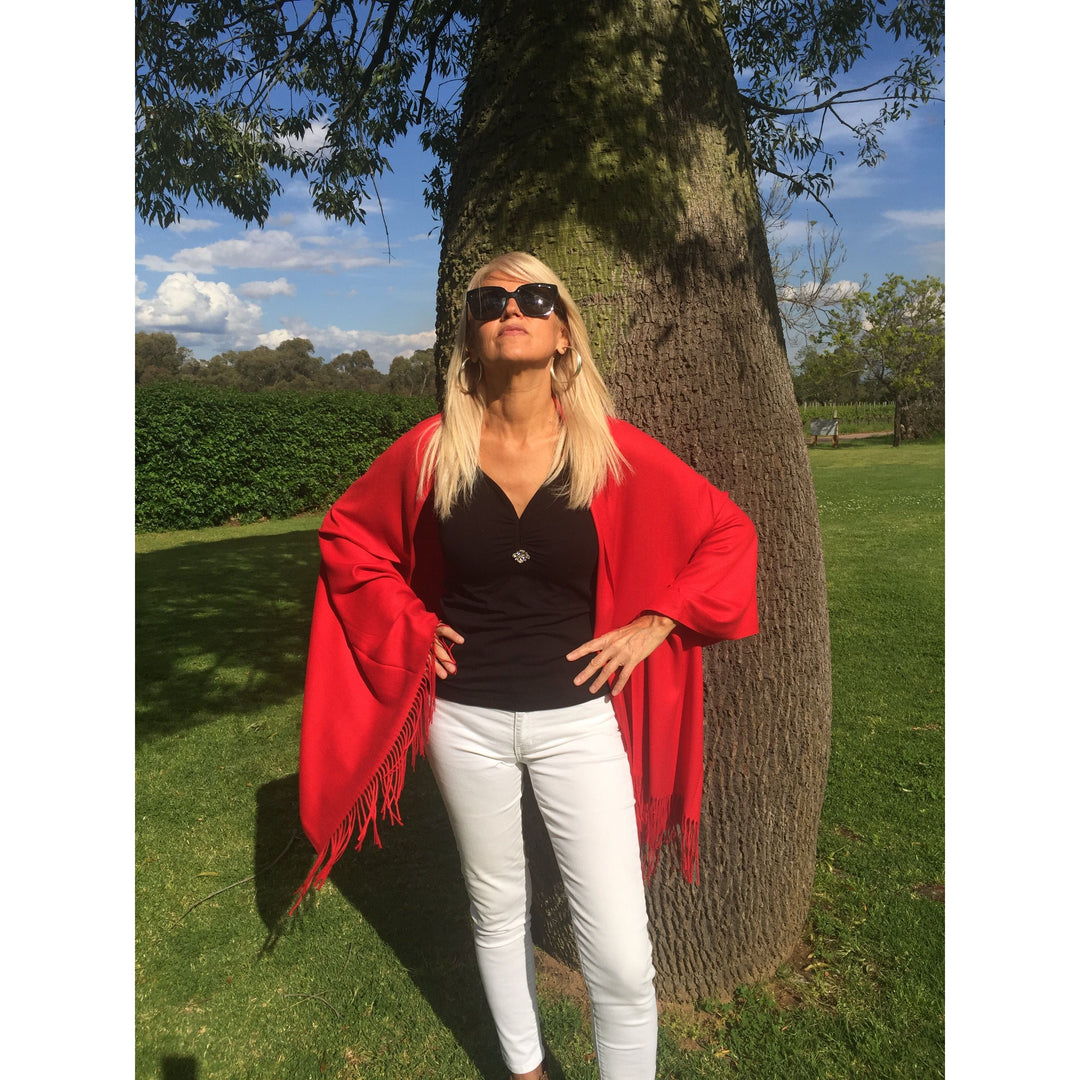 Scarves Australia Fashion Scarves ❤️ Scarlet Red Pashmina Shawl