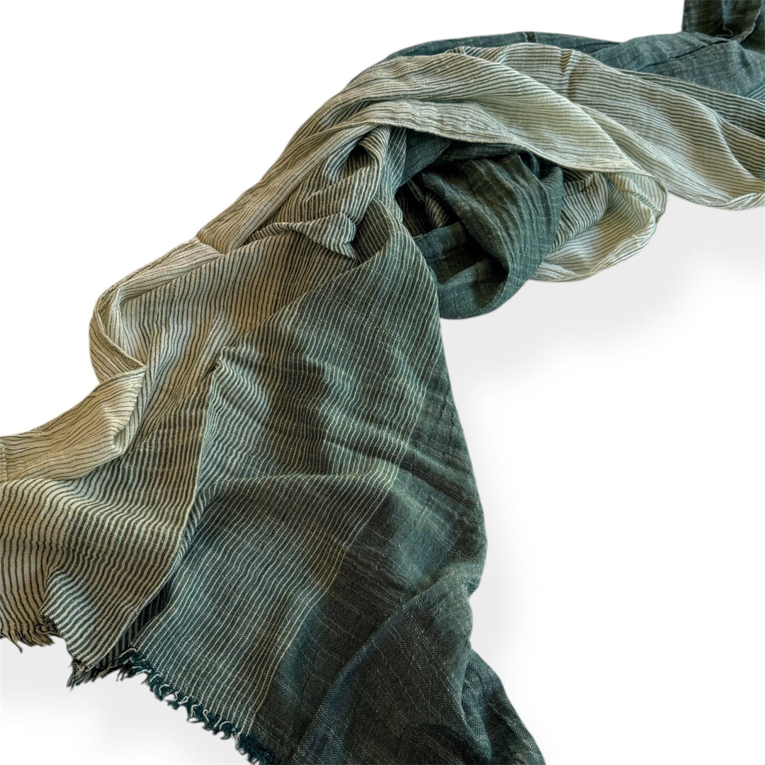 Scarves Australia Fashion Scarves Unisex Cotton Scarf - Deep Green Stripe