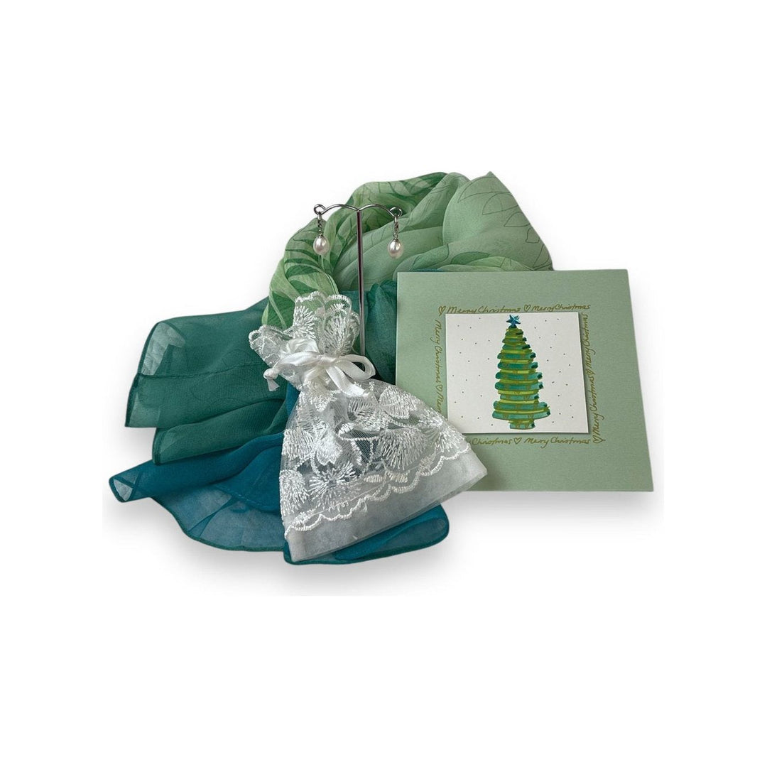 Scarves Australia Gift Packs 🎄Gift Pack - Chiffon Scarf + Pearl Earrings + Card