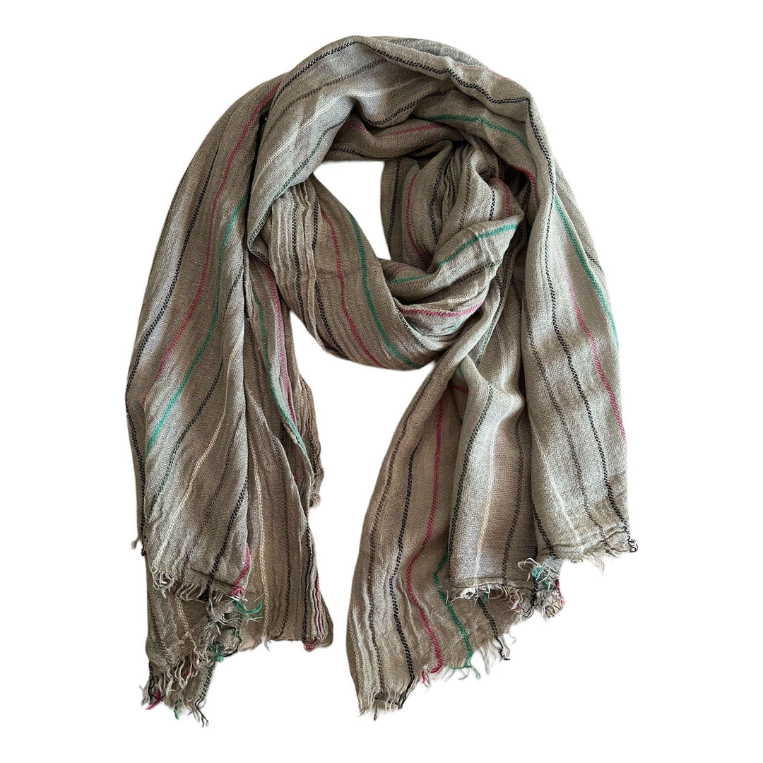 Scarves Australia Grey Scarf - Unisex Scarf - Striped Scarf Material