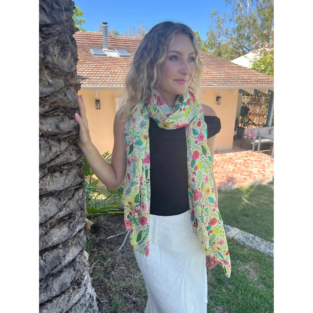 Scarves Australia Luxury Scarf Floral Scarf - Spring Garden