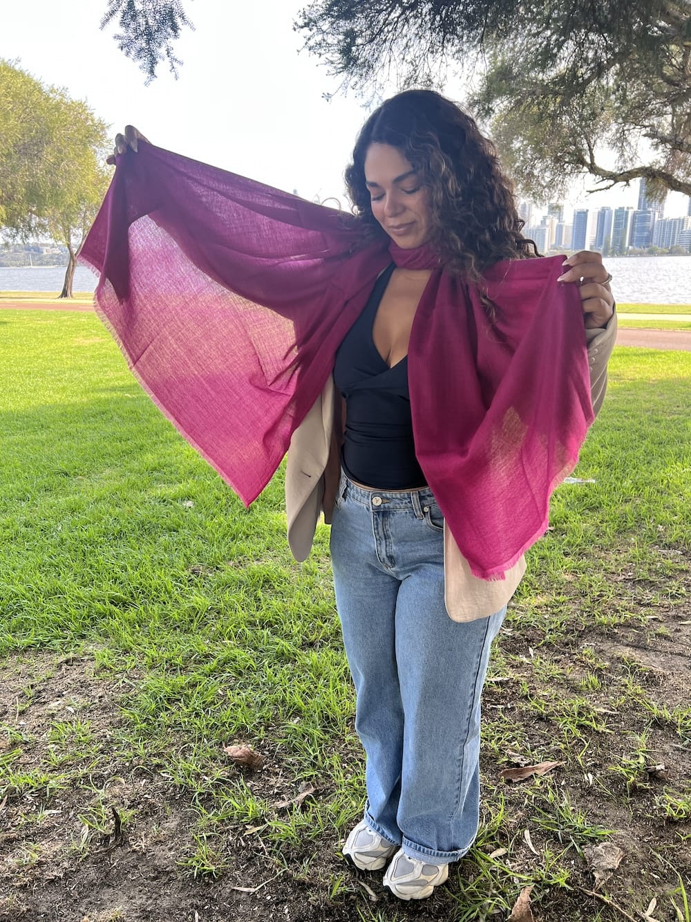 Scarves Australia Luxury Scarf Luxury Cashmere Silk Pashmina Shawl – Deep Berry Plum