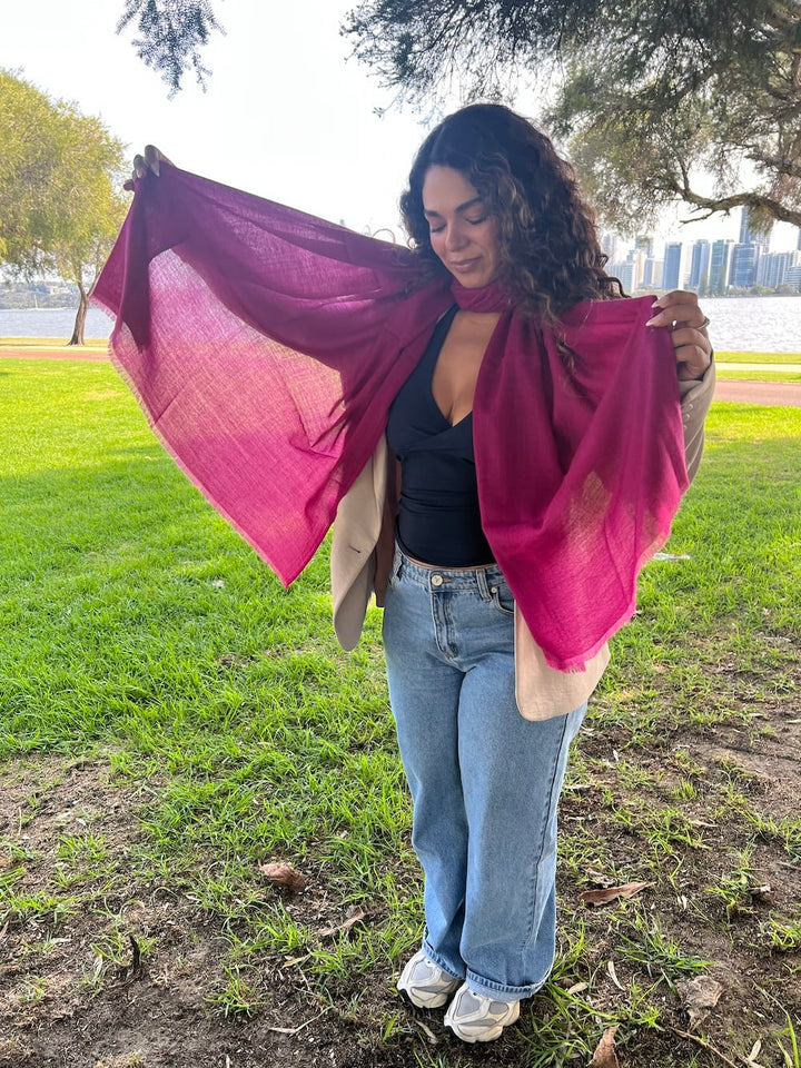 Scarves Australia Luxury Scarf Luxury Cashmere Silk Pashmina Shawl – Deep Berry Plum