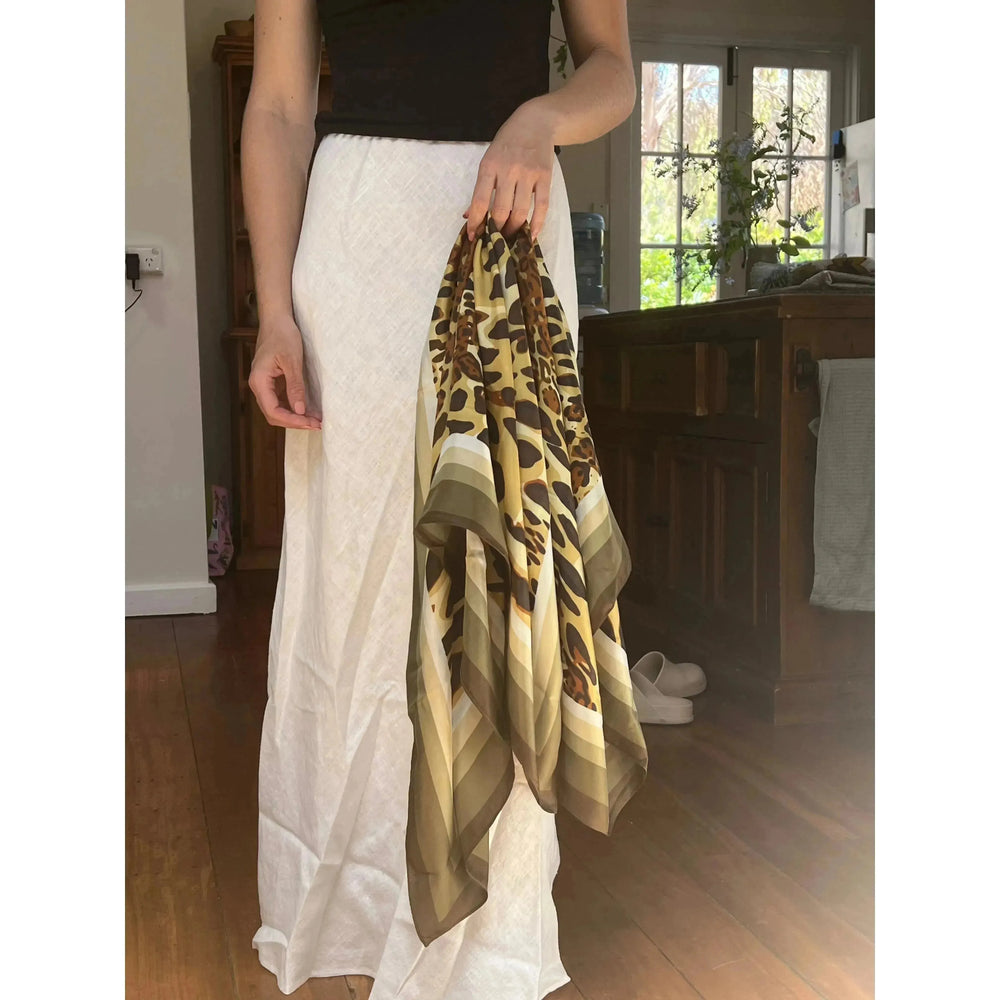 Scarves Australia Luxury Scarf 🐆 Silk Scarf - Leopard Print - Square Scarf