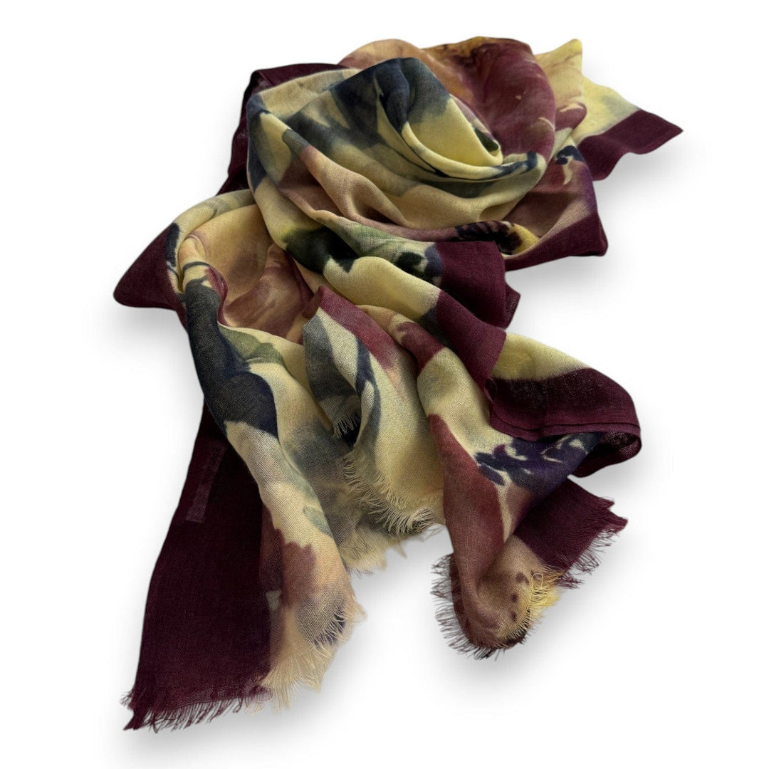 Scarves Australia Luxury Scarves Burgundy Lemon Pure Fine Wool Scarf Shawl