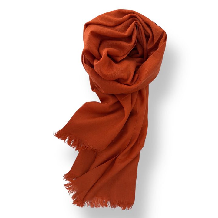 Scarves Australia Luxury Scarves Deep Orange Rust Shawl - Pure Cashmere