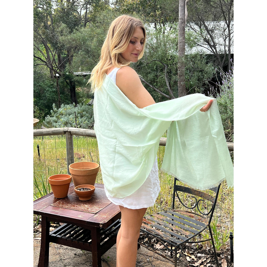 Scarves Australia Luxury Scarves Green ✨Luxury Shawk - Silk Cashmere - Green Pistachio