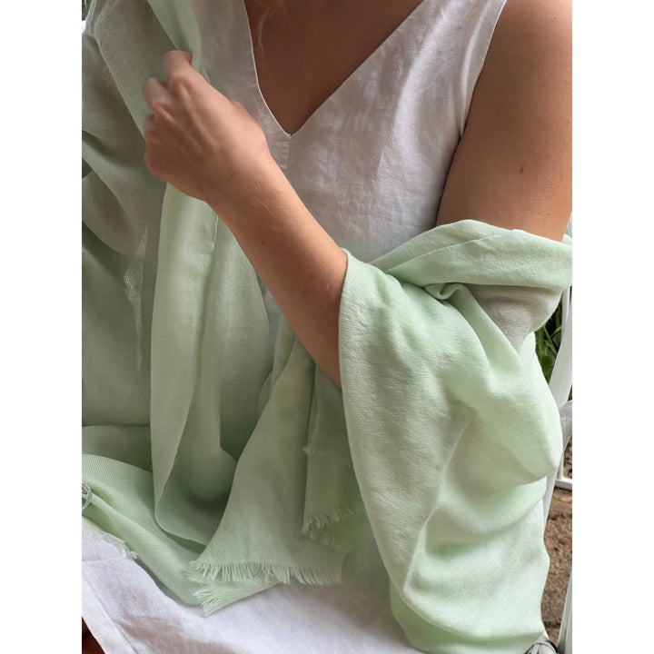 Scarves Australia Luxury Scarves Green ✨Luxury Shawl - Silk Cashmere - Green Pistachio