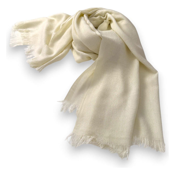 Scarves Australia Luxury Scarves Luxury Pashmina Shawl - Pure Cashmere - Antique White