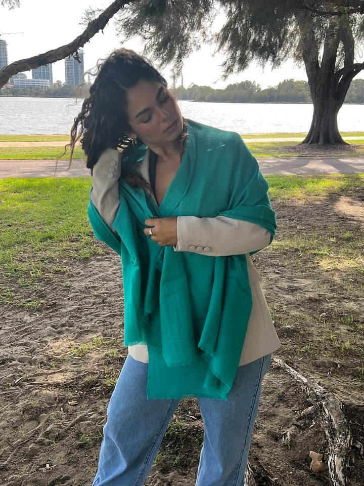 Scarves Australia Luxury Scarves Luxury Shawl - Deep Aegean Turquoise