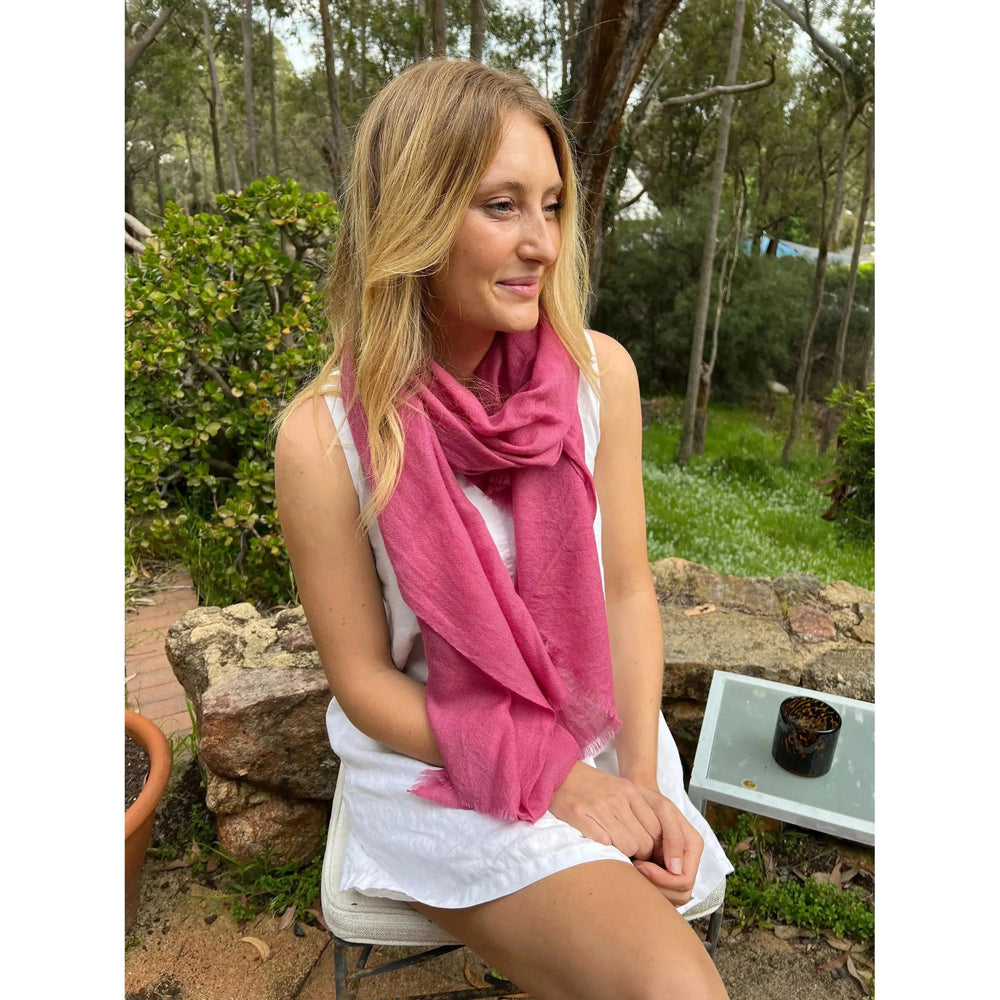 Scarves Australia Luxury Scarves Luxury Shawl - Silk Cashmere - Raspberry