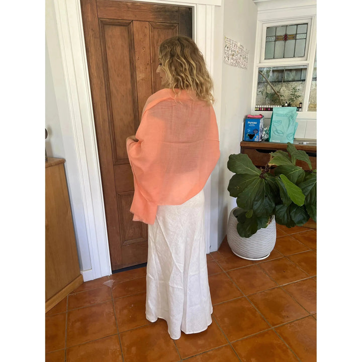 Scarves Australia Luxury Scarves ✨ Luxury Shawl - Silk Cashmere - Summer Melon