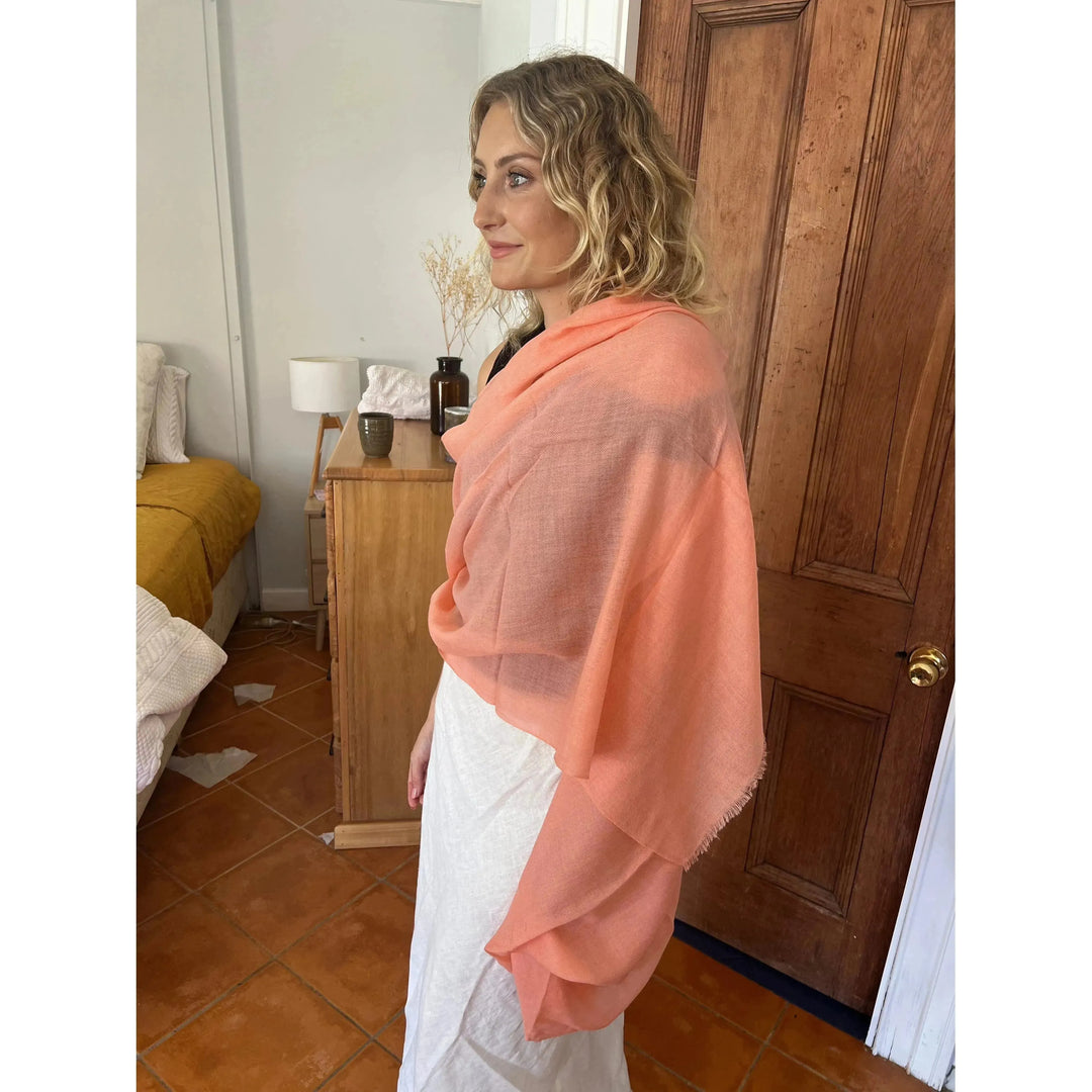 Scarves Australia Luxury Scarves ✨ Luxury Shawl - Silk Cashmere - Summer Melon