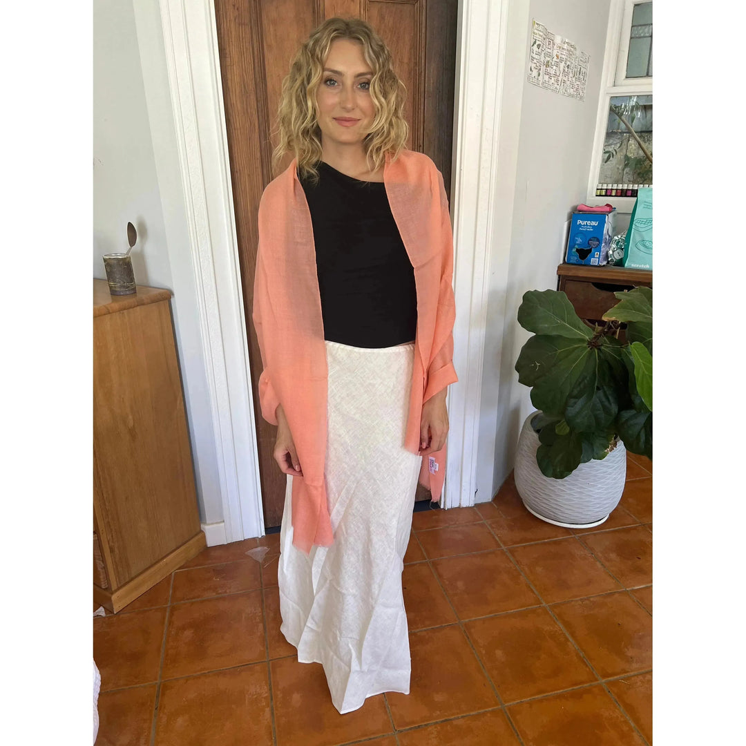 Scarves Australia Luxury Scarves ✨ Luxury Shawl - Silk Cashmere - Summer Melon