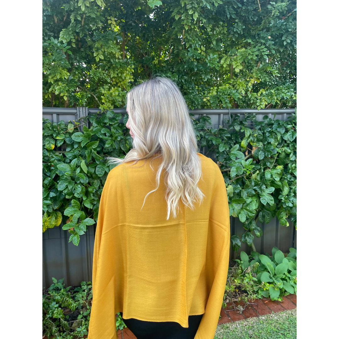 Scarves Australia Luxury Scarves Mustard Gold Luxury Stole - Pure Cashmere Premium