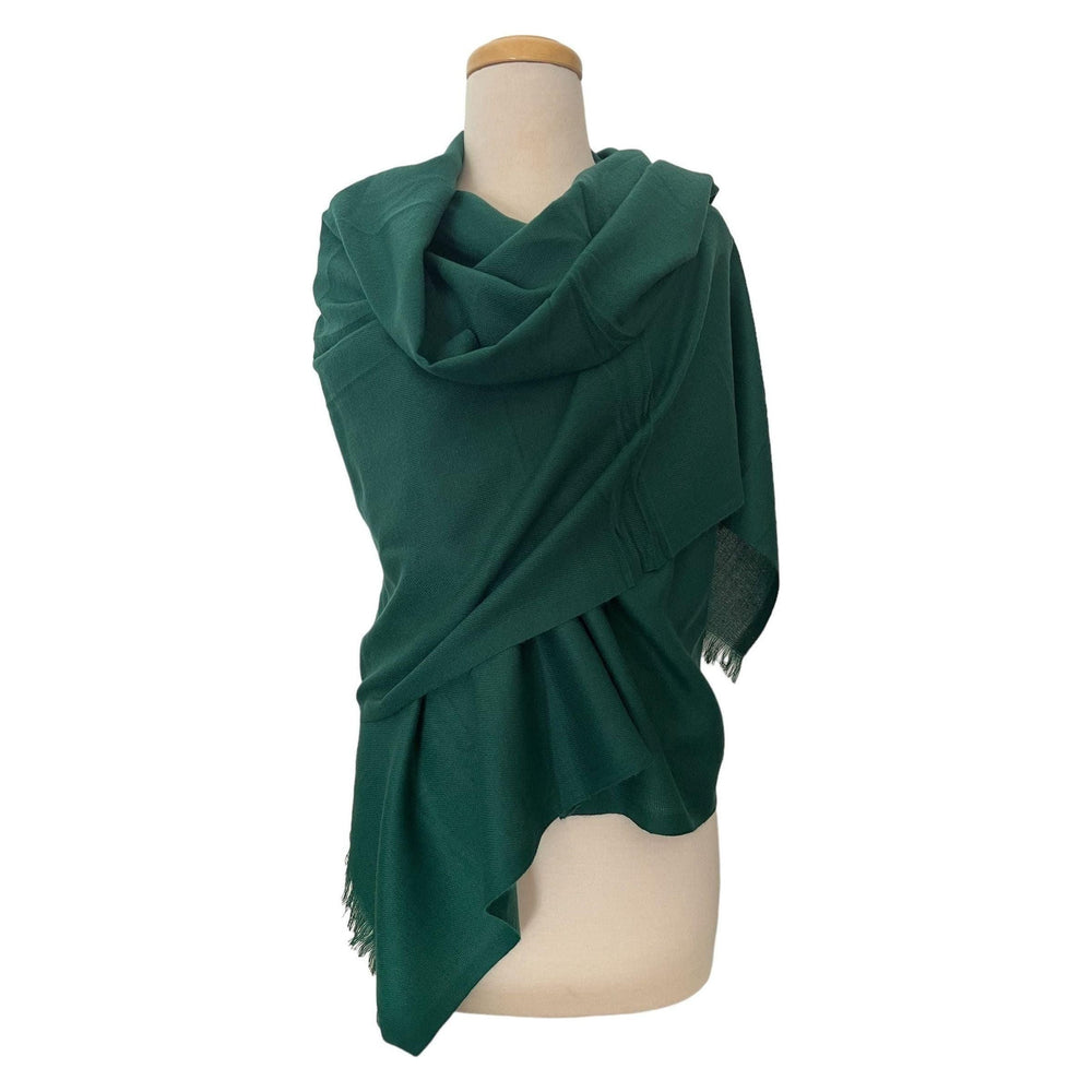 Scarves Australia Luxury Scarves 🌺 Pashmina Shawl - Deep Green Teal - Pure Cashmere