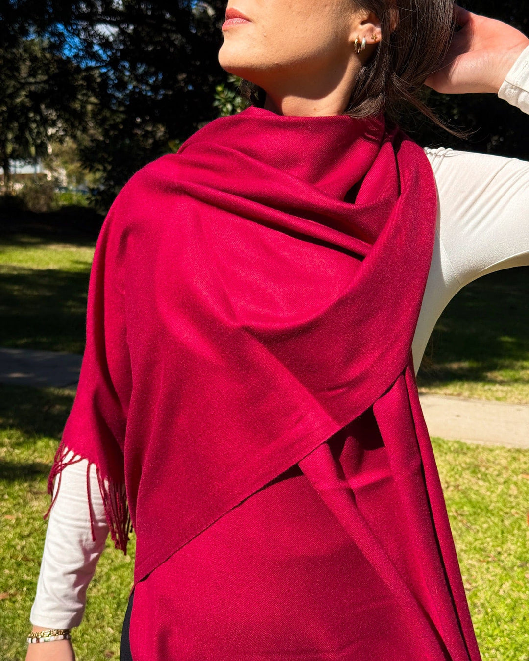 Scarves Australia Luxury Scarves 💥 Pashmina Shawl - Jewel Red