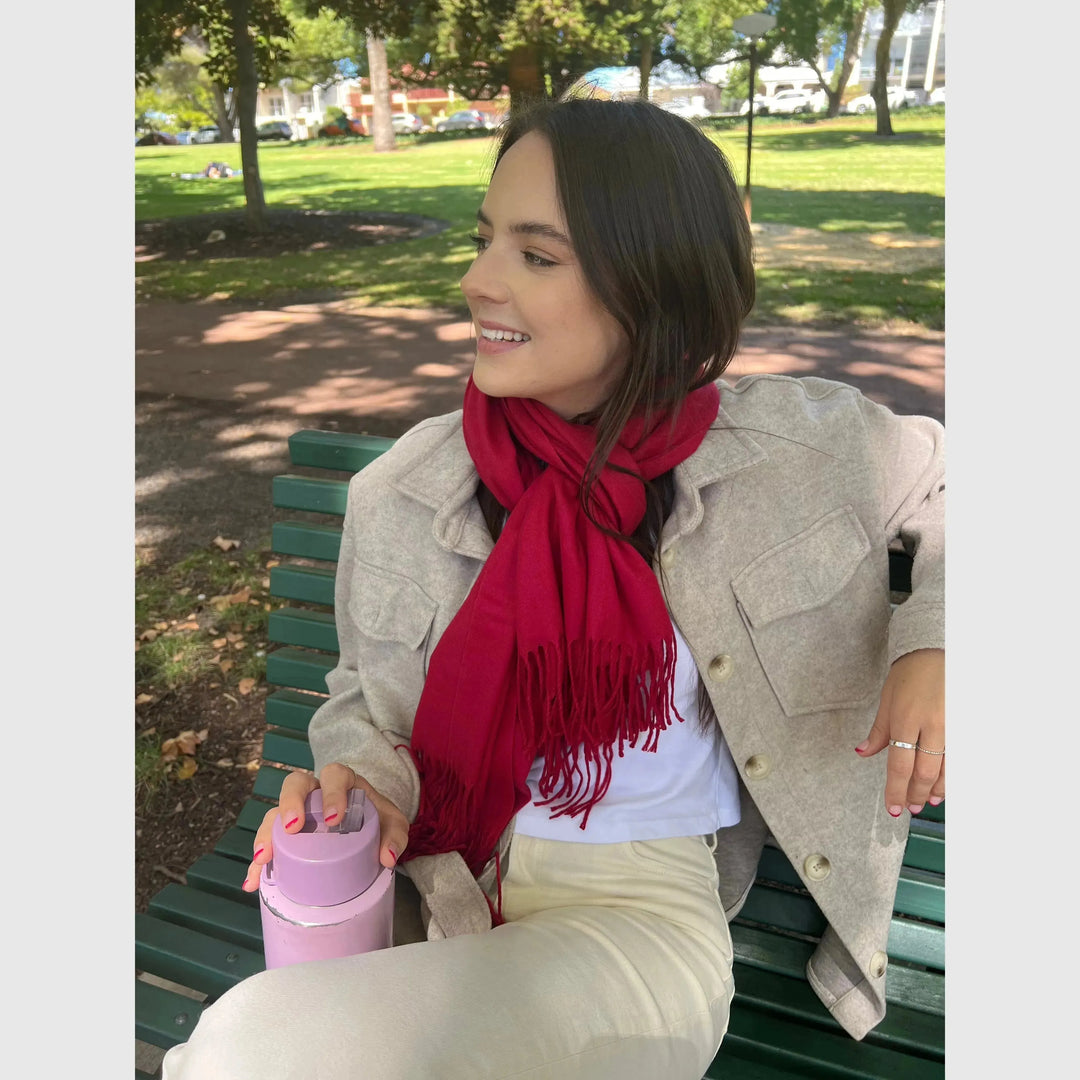 Scarves Australia Luxury Scarves 💥 Pashmina Shawl -  True Jewel Red