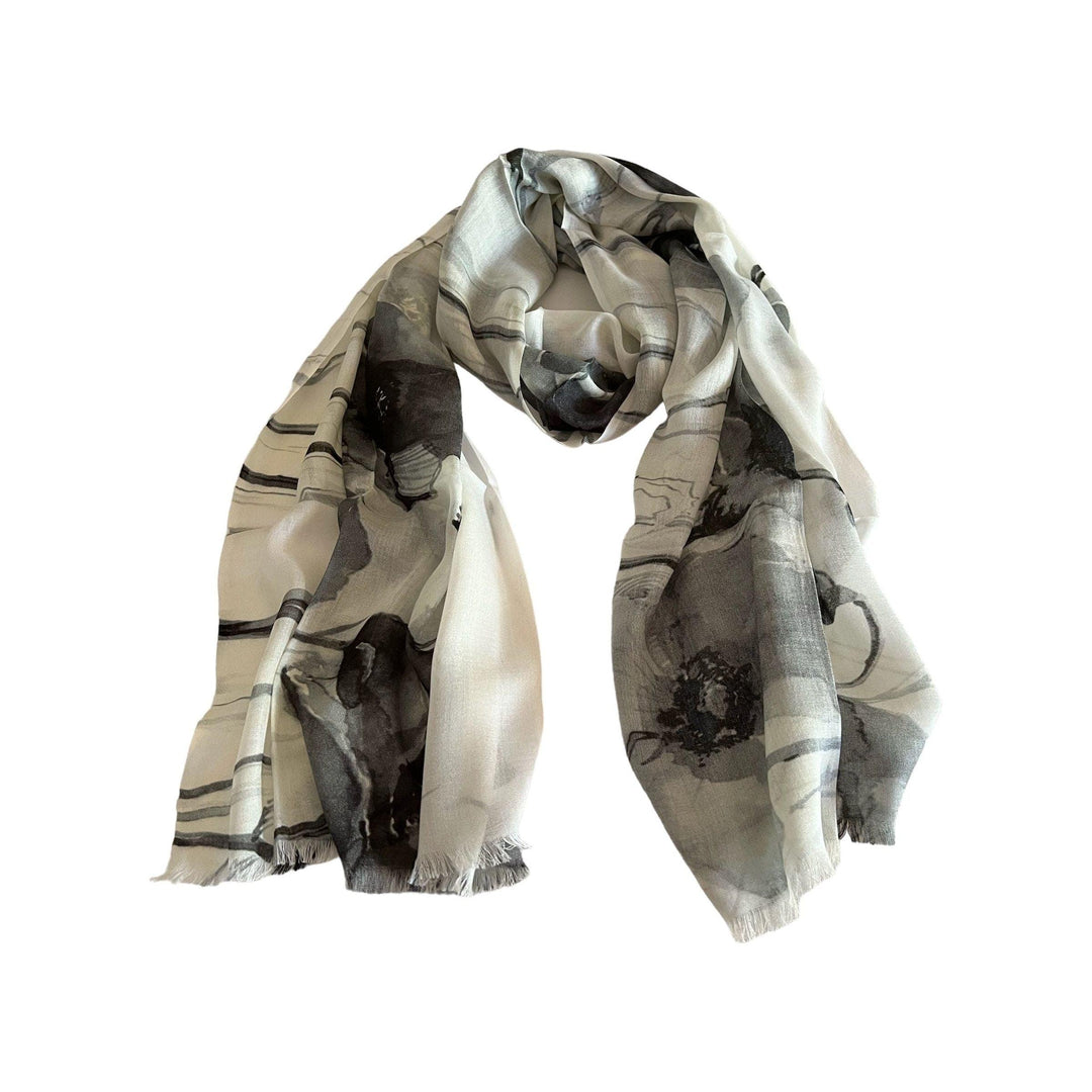 Scarves Australia Luxury Scarves 🌺 Poppy Scarf Black  Luxury  Bloom Deluxe