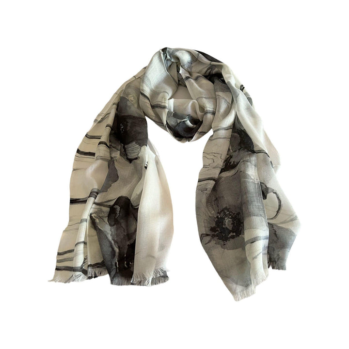 Scarves Australia Luxury Scarves 🌺 Poppy Scarf Black  Luxury  Bloom Deluxe