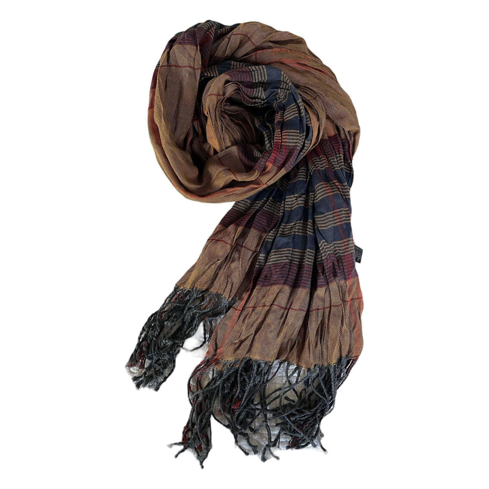 Scarves Australia Mens Scarf - Unisex Scarf - Camel Red Blue Plaid