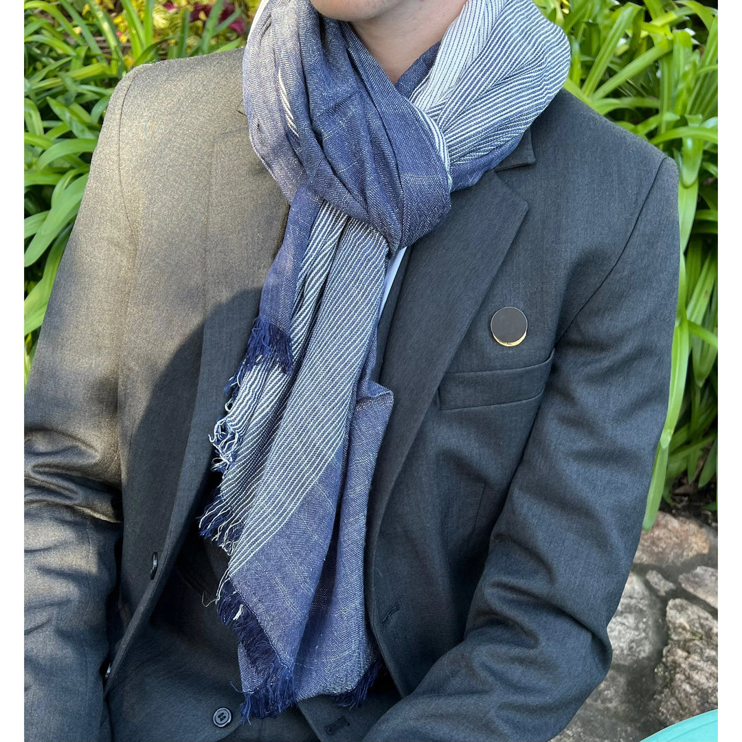 Scarves Australia Mens Scarves Mens Scarf - Blue Denim Cotton