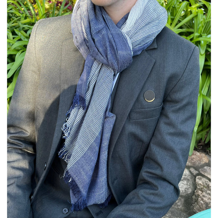 Scarves Australia Mens Scarves Mens Scarf - Blue Denim Cotton