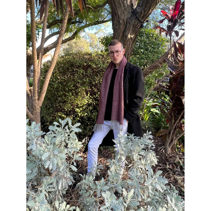 Scarves Australia Mens Scarves Mens Scarf - Red -Cashmere Wool - Unisex Scarf - Herringbone
