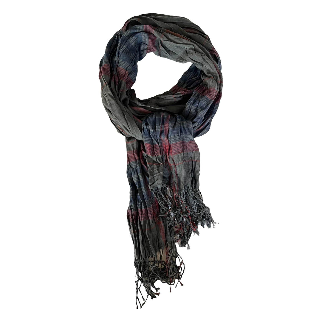 Scarves Australia Mens Scarf - Unisex Scarf - Dark Grey Red Blue Plaid