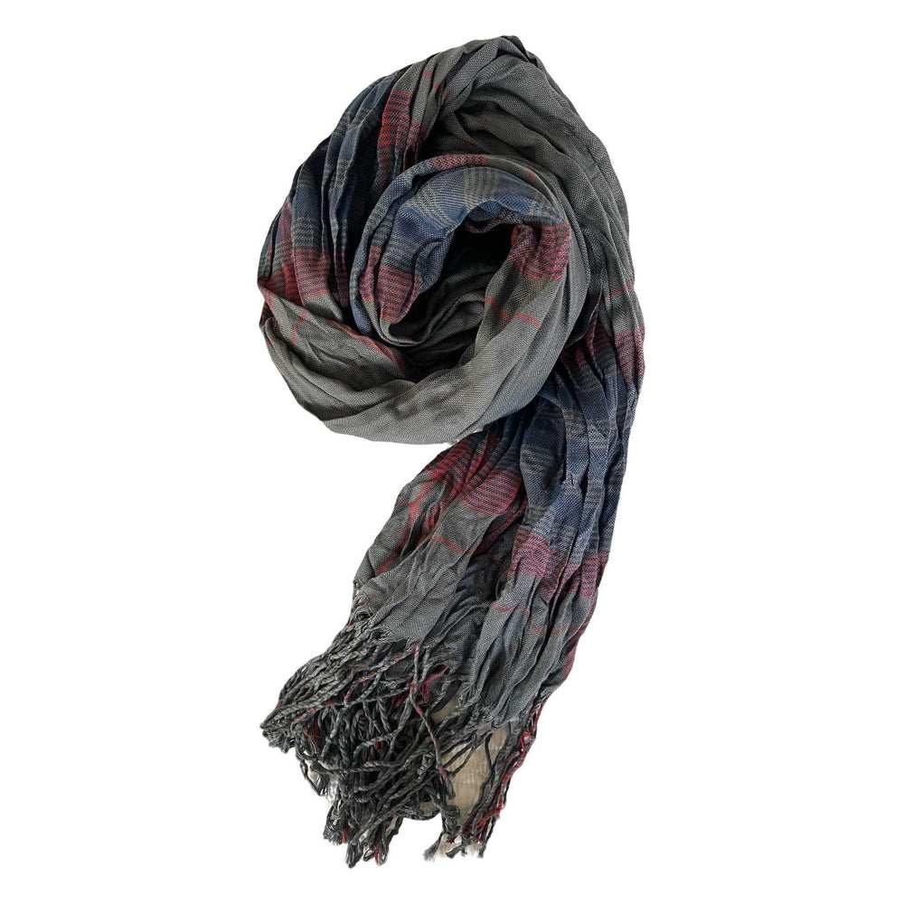 Scarves Australia Mens Scarf - Unisex Scarf - Dark Grey Red Blue Plaid