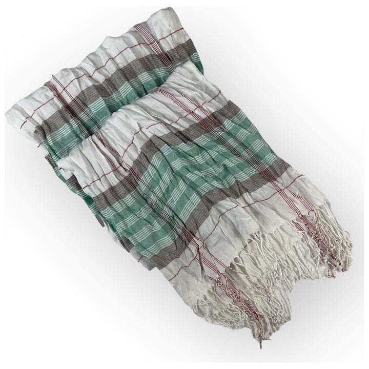 Scarves Australia Mens Scarves Mens Scarf -White Teal Green Grey Plaid - Unisex